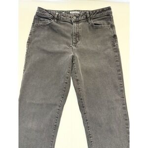 Sonoma Goods for Life Women's Gray Straight Denim Jeans 5-Pocket Button Zip